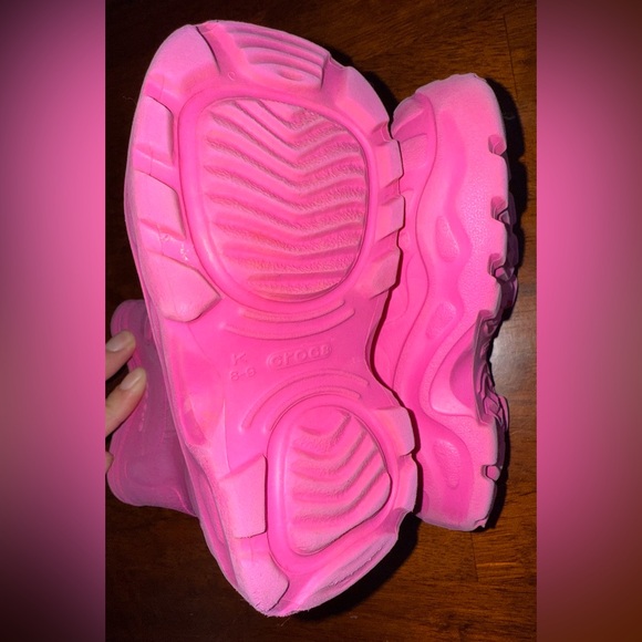 CROCS Toddler Pink SNOW/RAIN Boots K 8-9 ✨ - Picture 3 of 5